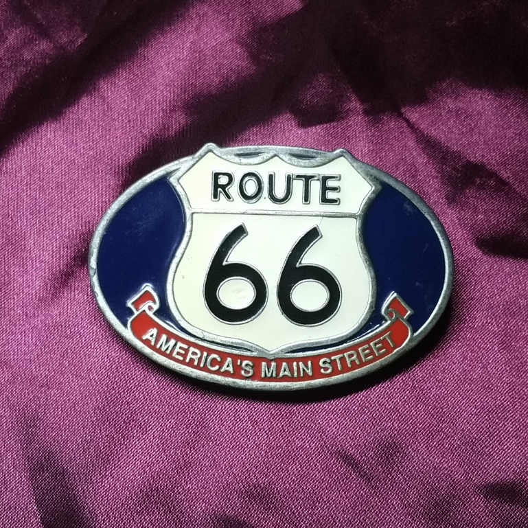Vintage Thắt Lưng Khóa ROUTE66 Great American Company 1979 Sản Xuất Tại Canada Như Thể Hiện Trong Hì