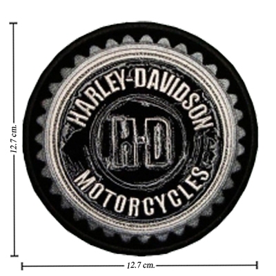 Harley Davidson Motorcycles Round H-D Grey Harley-Davidson Iron-On Patch