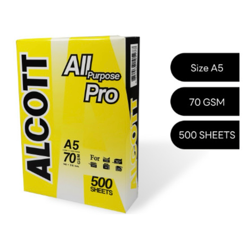 Giấy Photocopy Alcott (A5) 70 Gram Kích thước A5 (Một nửa A4)