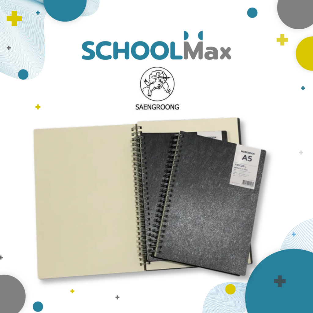 Saengroong Notebook Đen Pvc Cover Size A5 A6 B5 B6 70 Tờ / Sách