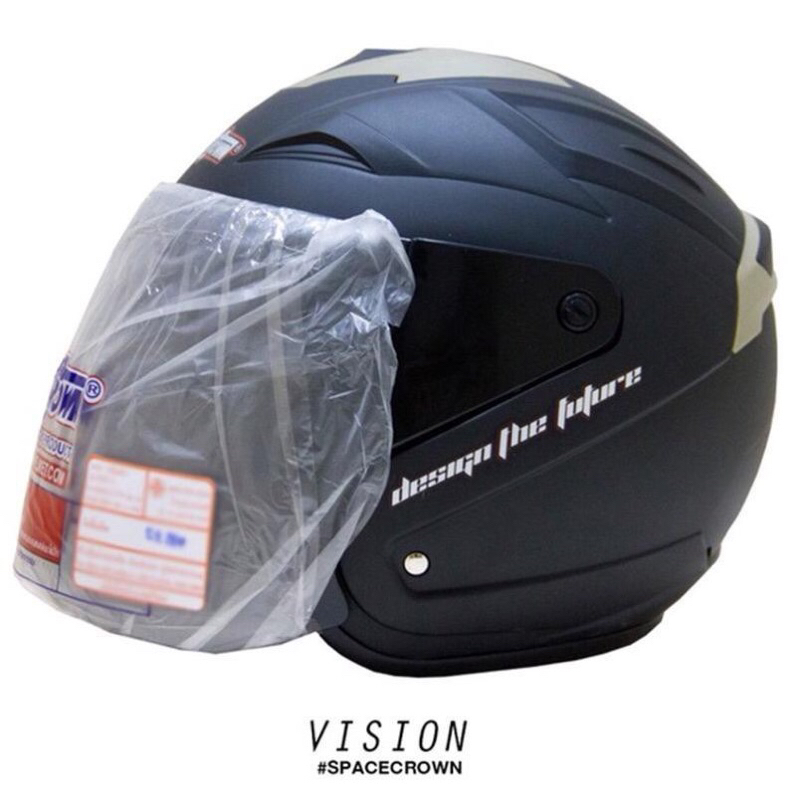 Mũ bảo hiểm SPACE CROWN VISION Model Matte Black (Hàng mới về)
