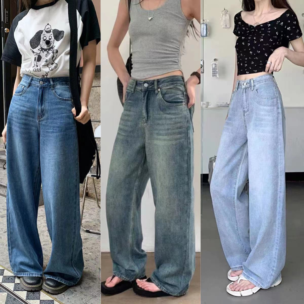 Quần jean ống rộng Lisa Barrel Green Rust Washed