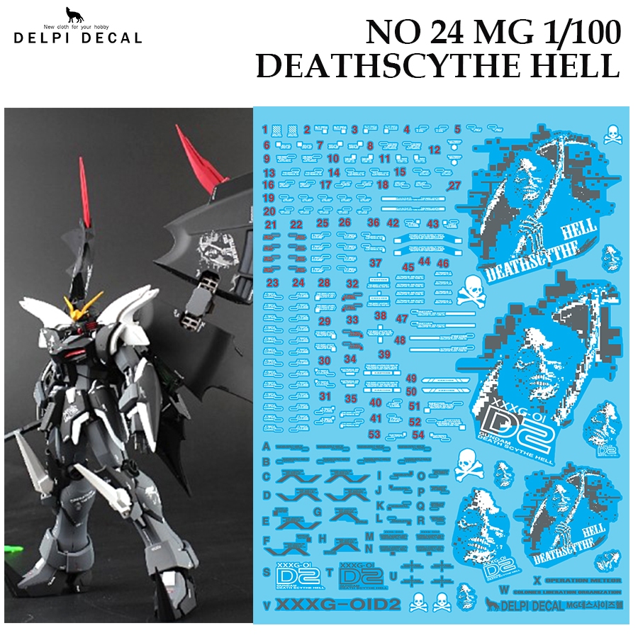 DECAL NƯỚC [DELPI] 24 MG DEATHSCYTHE HELL 1 / 100 GUNDAM SLIDE 24H