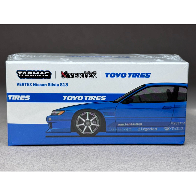 TARMAC WORKS Vertex Nissan Silvia S13 TOYO TIRES Cân kim loại màu xanh 1: 64