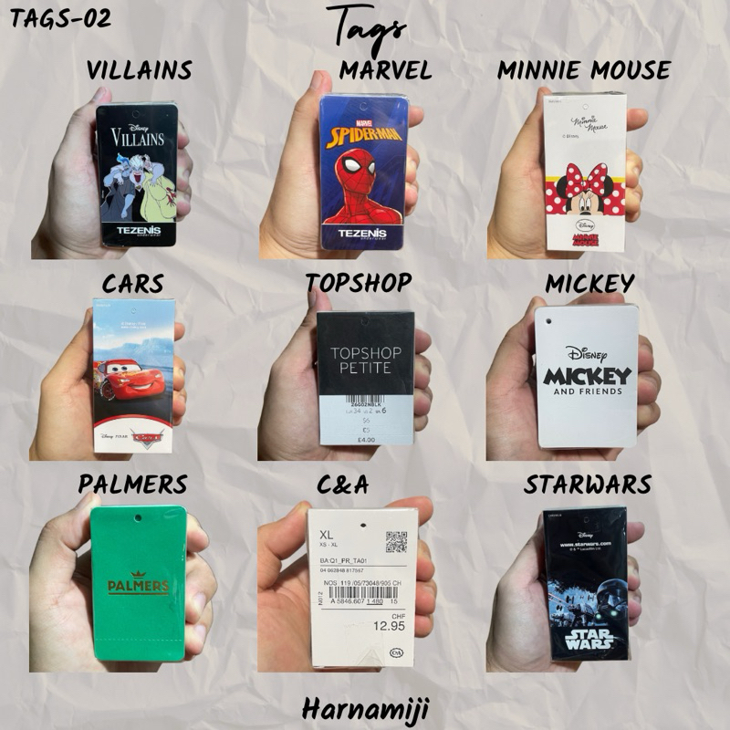 Thẻ-02 Giấy treo biển hiệu Disney TOPSHOP PALMERS C & A