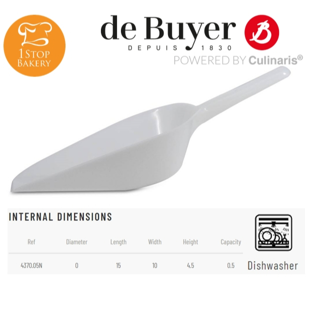 De buyer Pháp 430.05N Muỗng Bột Polyproptlene 32cm 0.5L / Polypropylene