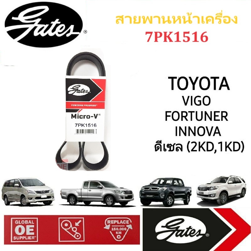 7PK1516 Cổng (Cổng) Đai Động Cơ Trước VIGO FORTUNER INNOVA Diesel 1KD 2KD
