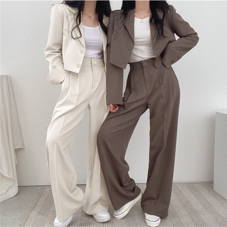SET Áo Blazer nửa Crop dành cho nữ SUIT phiên bản Hàn Quốc SUIT-2