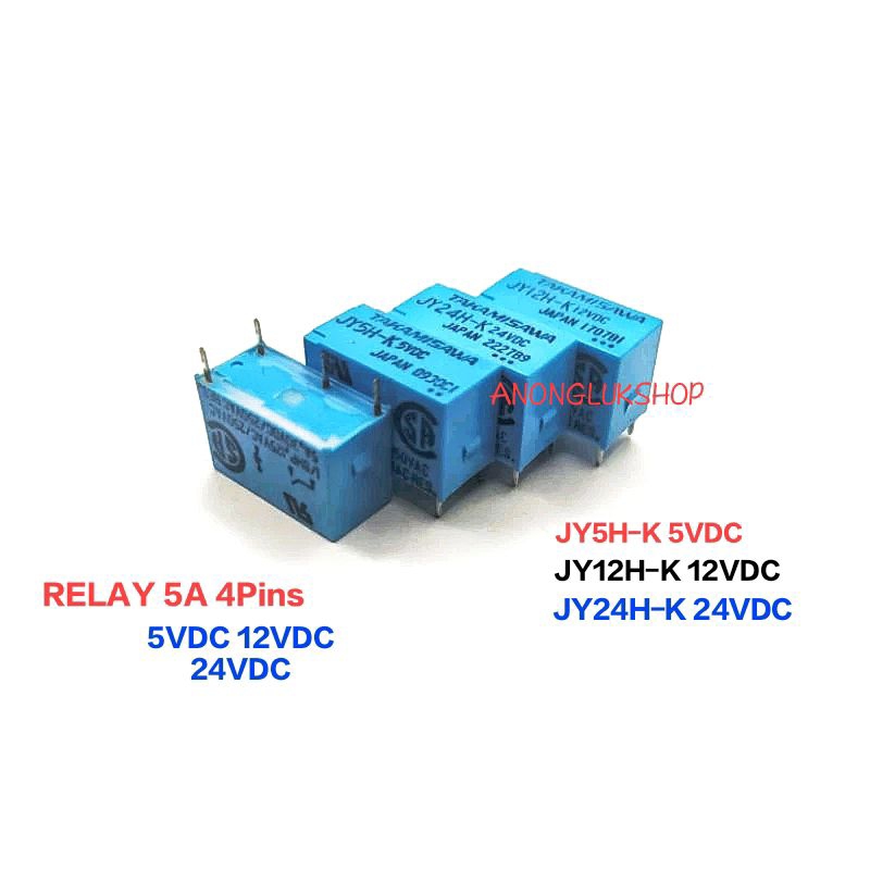 1 Cái JY5H-K JY12H-K JY24H-K RELAY TAKAMISAWA 4 Chân 5A 30VDC / 250VAC Có 5VDC 12VDC 24VDC 4 chân RE