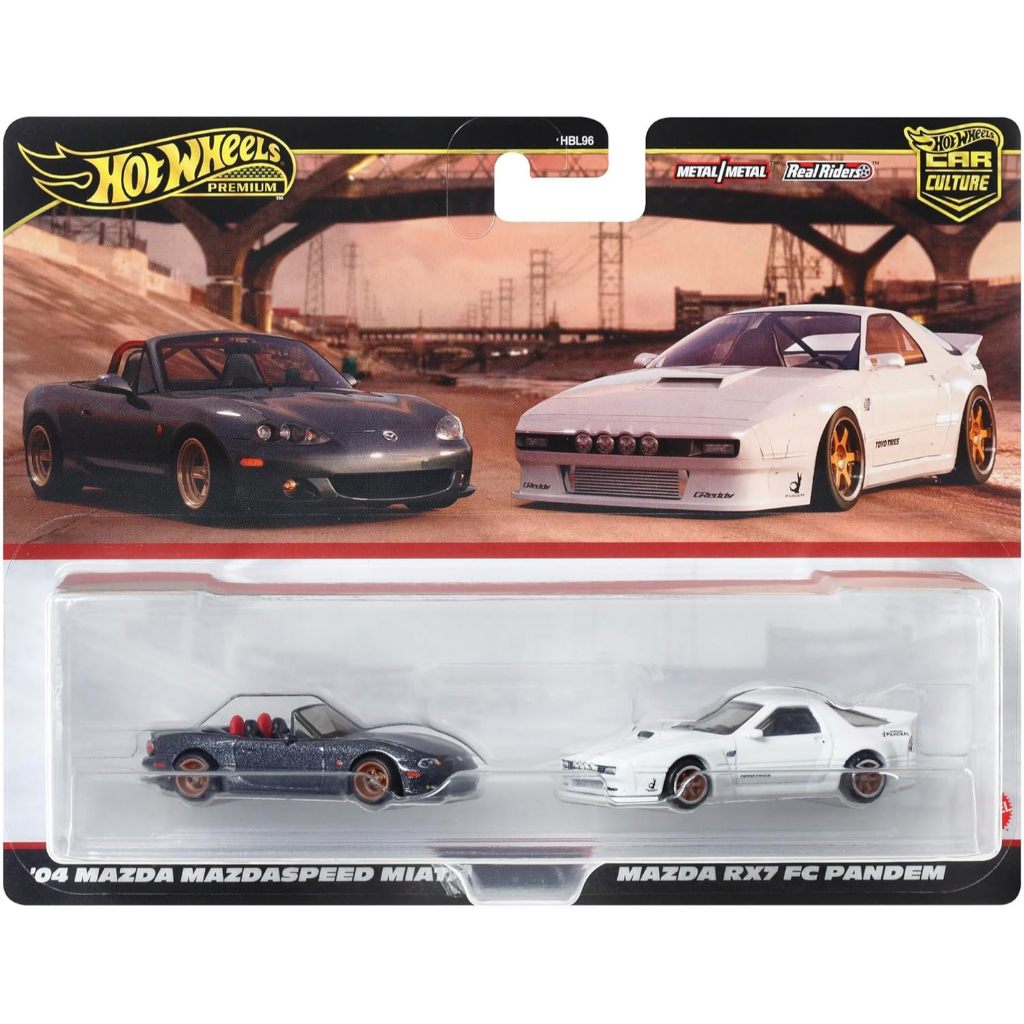 HOTWHEELS PREMIUM 2-Pack Mazda RX7 FC Pandem / '04 Mazdasspeed Miata (HWP2024 _ HRR75)