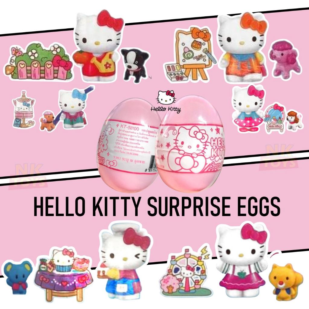 HELLO KITTY Surpriser EGGS Bất Ngờ Trứng 1 (KITTY + Thú Cưng) Trong Bộ Có 6 Loại. KT-50100 Viên.