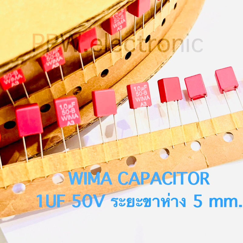 Bộ 5 WIMA 1UF 50V 105NF 10000PF Giá trị lỗi + - Khoảng cách chân 5 mm. Phụ tùng điện tử tụ điện MKS-
