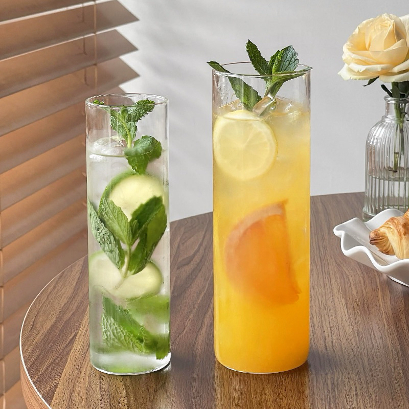 [BK Holiday shop] Ly Cao Thêm Đồ Uống Lạnh Cà Phê Trái Cây Hình Trụ Dài