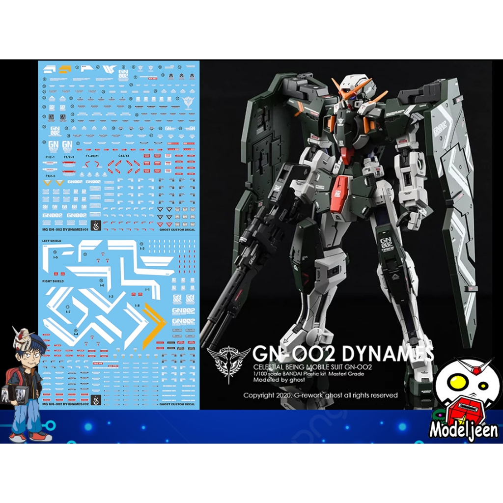(Ghost-Decal) Decal Nước 031 MG1 / 100 Gundam Dynames