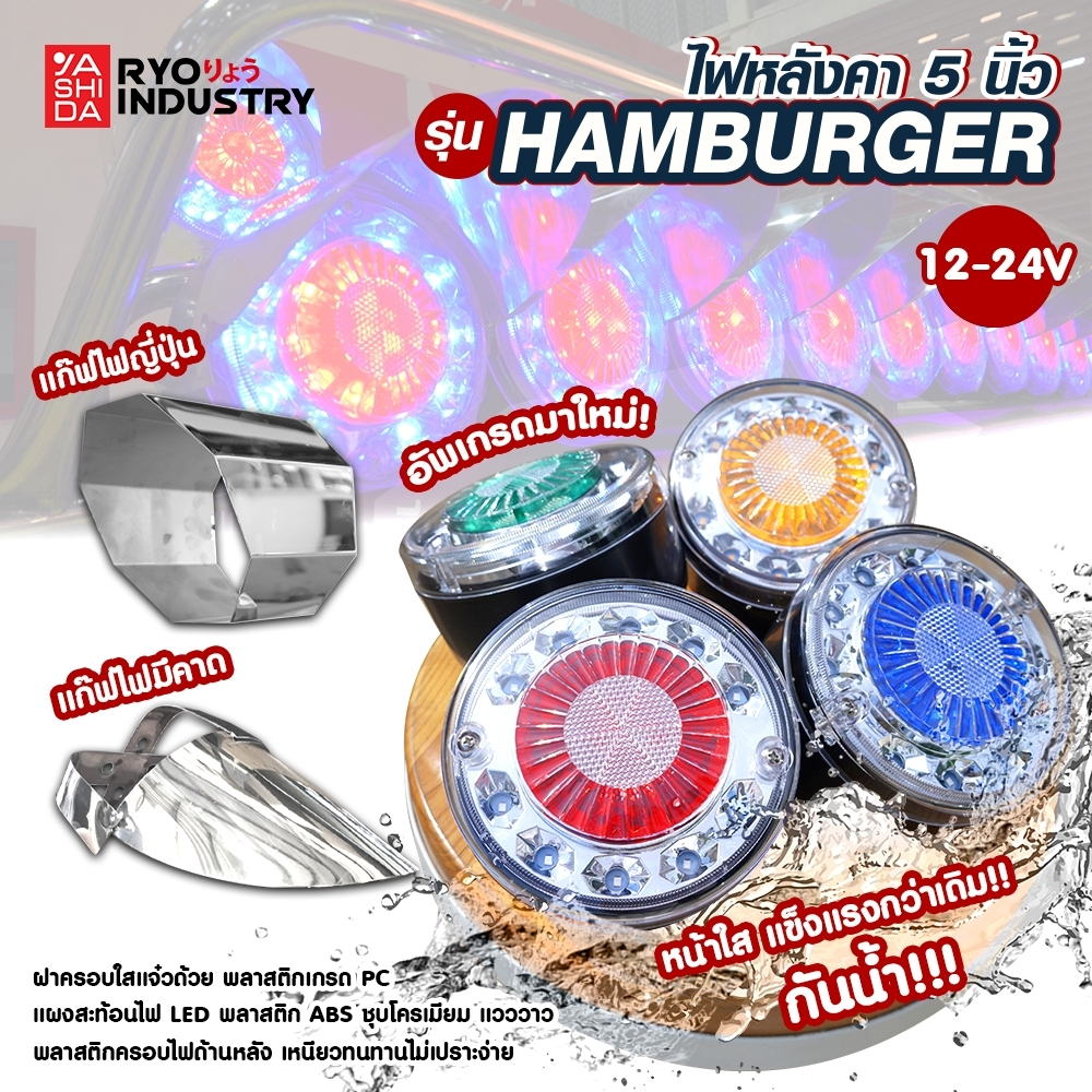 Mô hình đèn mái HAMBURGER 12 / 24V. Chống nước IP65