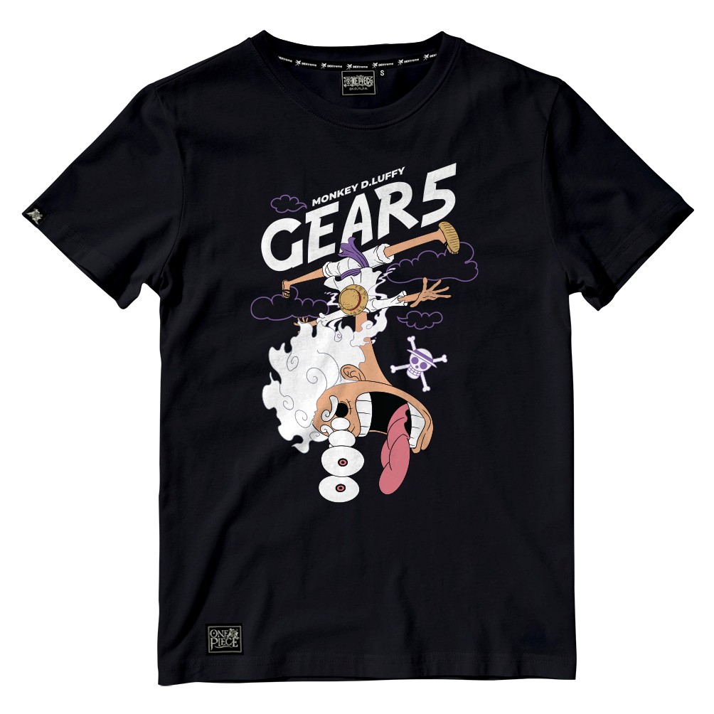 Áo thun Dextreme One Piece (DOP-2058) Tees OP Luffy GEAR5 Gear 5 Đen Trắng
