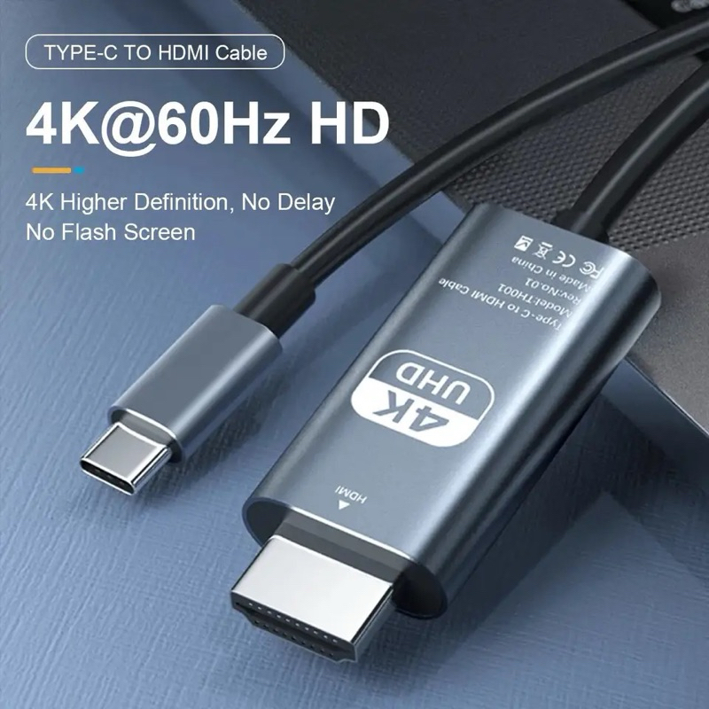 Cáp USB C TO HDMI 4K Nhôm Type-C Thunderbolt 3 & 4 Cho iPhone 15 Series iPad Pro Dell Và HP