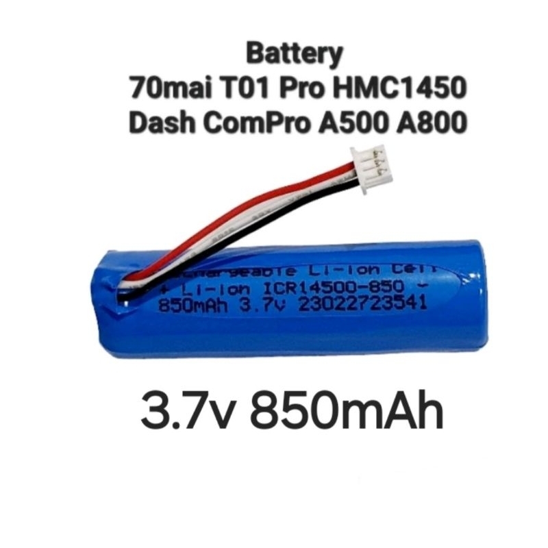 Xiaomi Home 70Mai T01 HMC1450 3.7v Áp suất lốp Lithium Dash Campro A500 A500s A800 A800S Pin máy ảnh