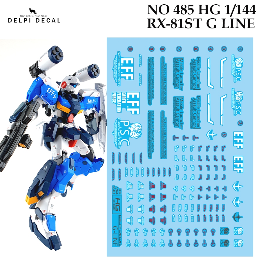 DECAL NƯỚC [DELPI] 485 HG 1 / 144 RX-81ST G LINE GUNDAM SLIDE
