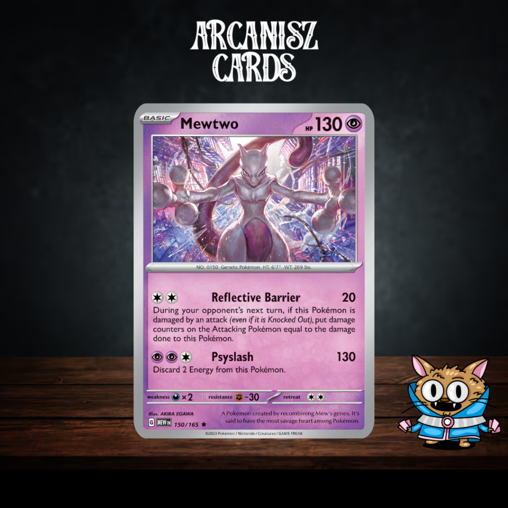 Thẻ tiếng Anh Pokemon 151 Mewtwo 150 / 165
