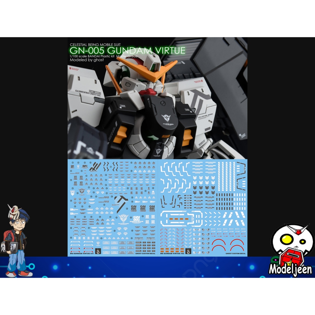 (Ghost-Decal) Decal Nước 088 MG1 / 100 Gundam Virtue ❈ ่ 🍒 ่ ◕ Ghost-Decal