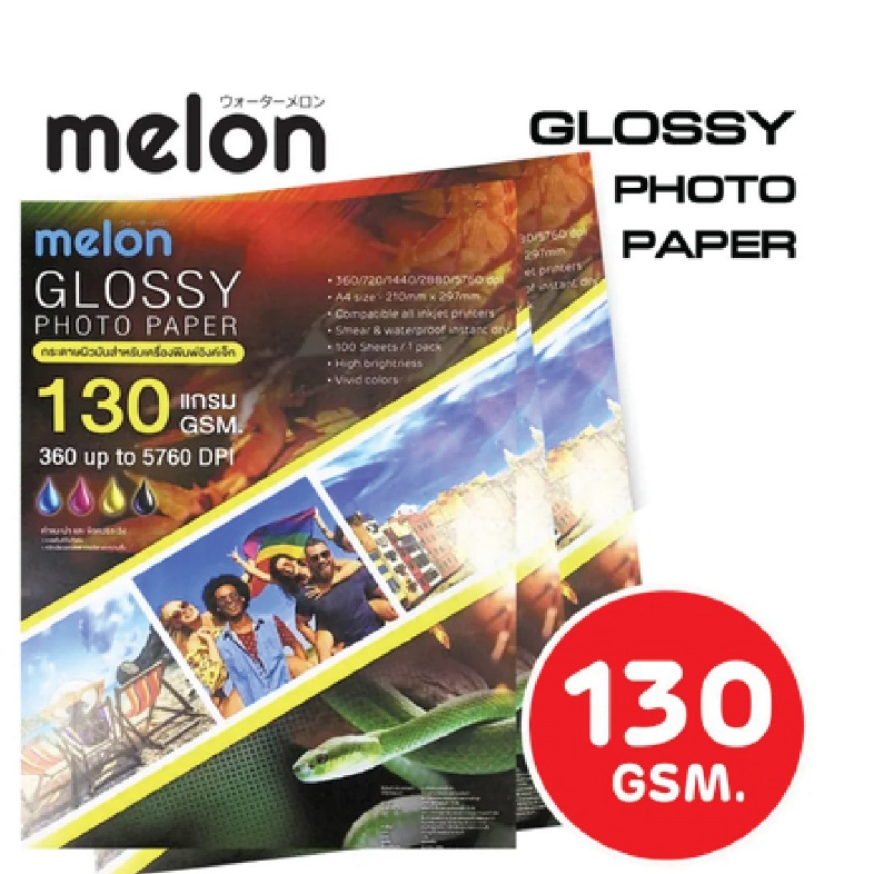 Giấy ảnh 130 gram Melon-SUPER Glossy A4 (100 tờ)