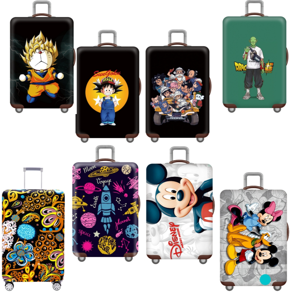 Vỏ hành lý co giãn 18-32 Inch Mickey Minnie Flower Guffy Dragon Ball Rocket Họa tiết mới