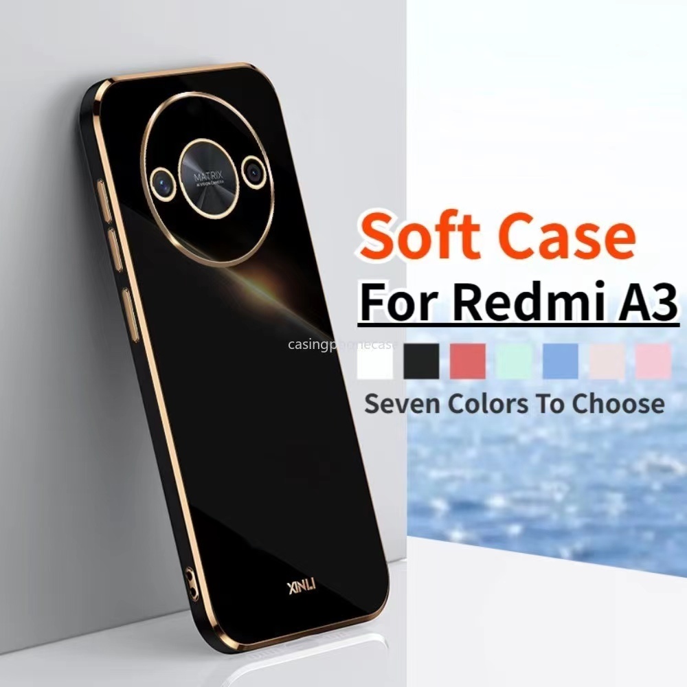 Ốp điện thoại Xiaomi Redmi A3 / Poco C61 Bảo vệ ống kính cạnh thẳng Poko C61