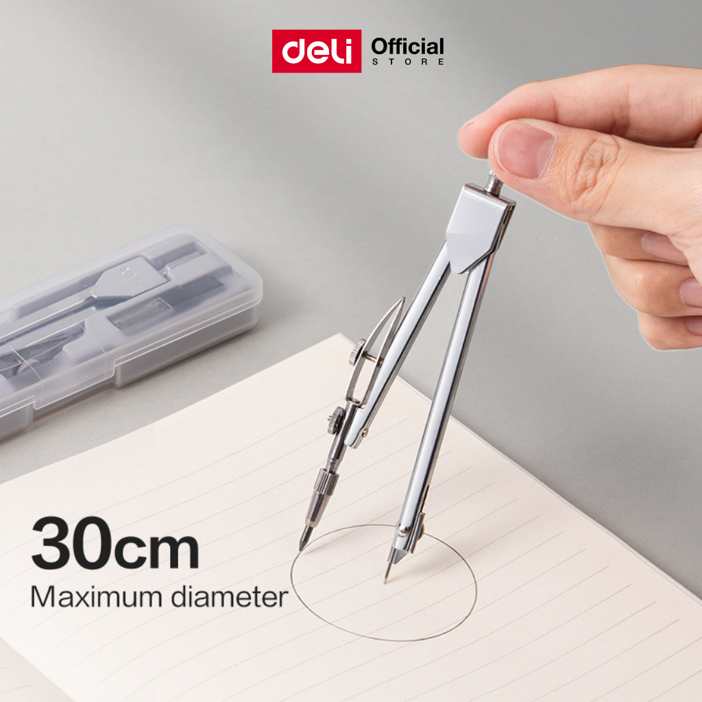 Deli Steel Compass Pencil Lead Set Viết Văn phòng phẩm Hình học Đồ dùng học tập (1 Bộ)