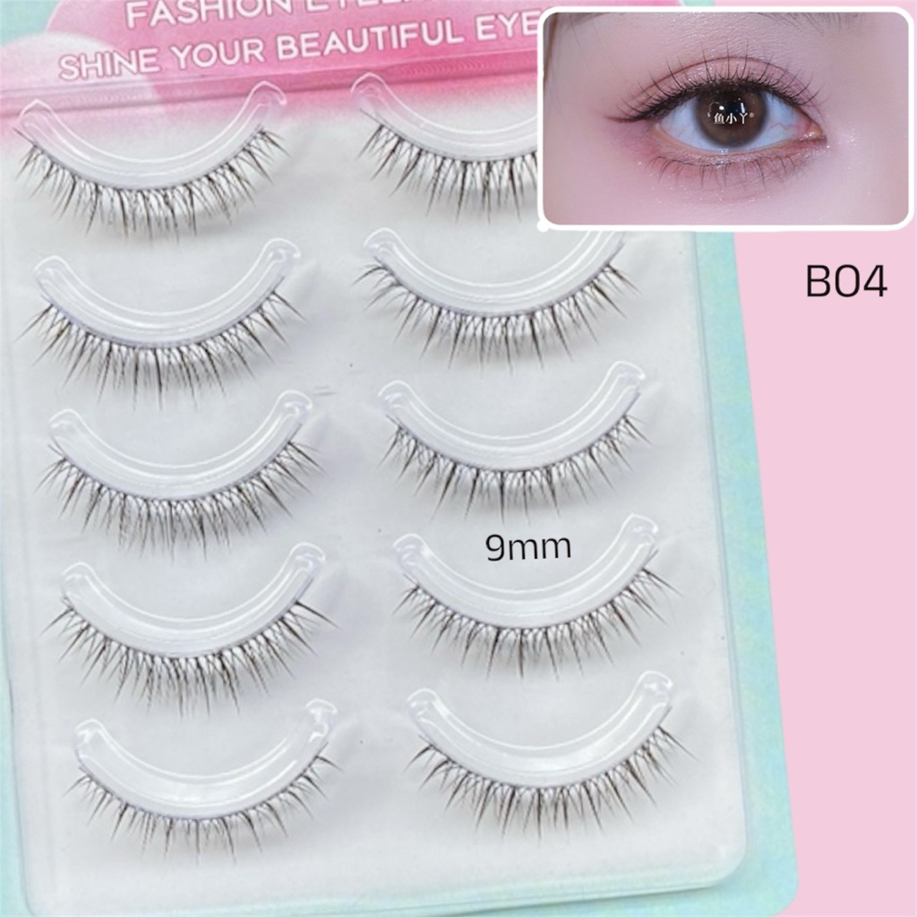 Lông mi giả Makemyeye BO4 5 đôi mỹ phẩm tự nhiên lõi trong suốt