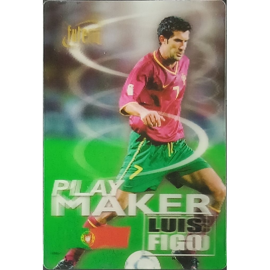 Thẻ 2002 Futera World Stars Luis Figo 3D Lens bóng đá