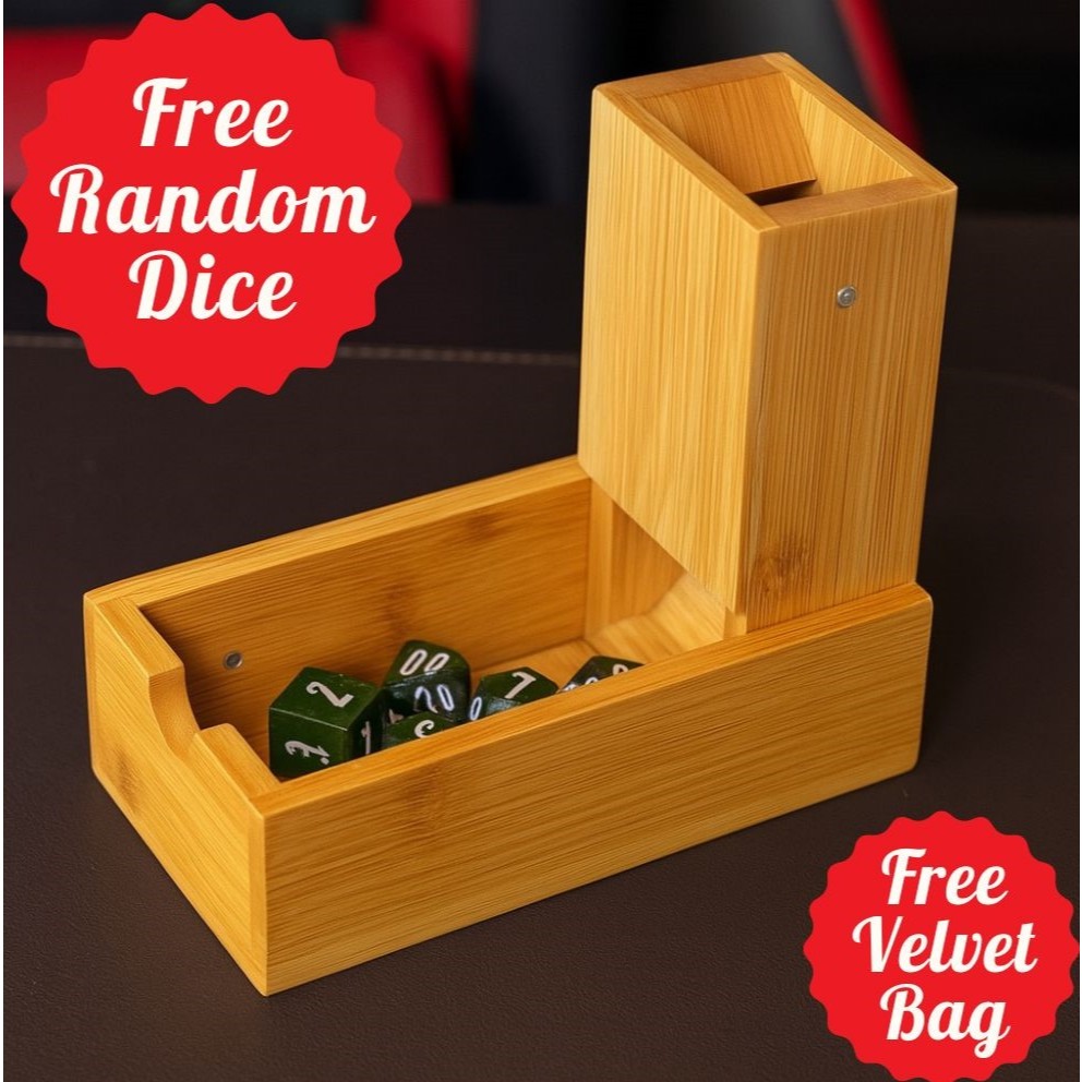 Tháp xúc xắc | Đồ chơi gỗ tre DnD D & D MTG RPG TRPG Board Game Magic