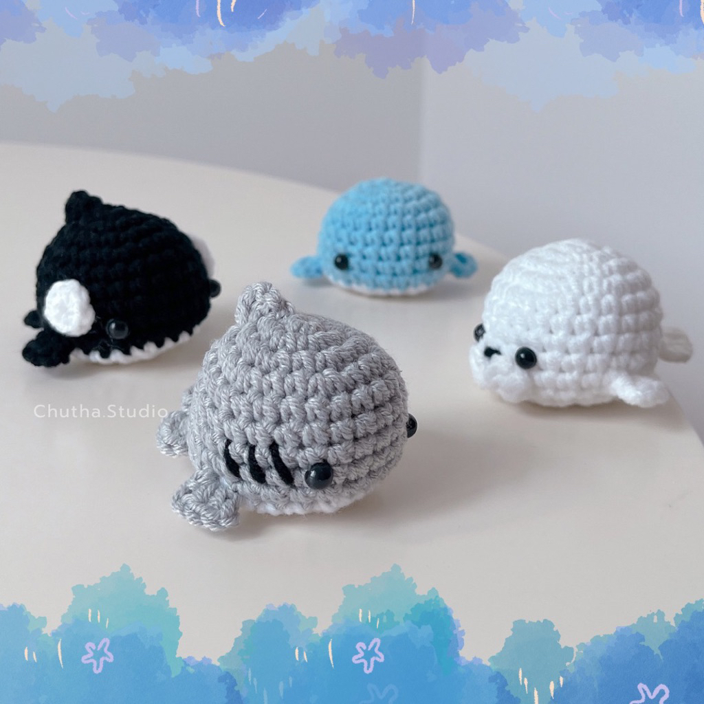 Cập nhật Mini Whale Móc khóa Killer Seal Shark * Fish Egg Chain Đan Work