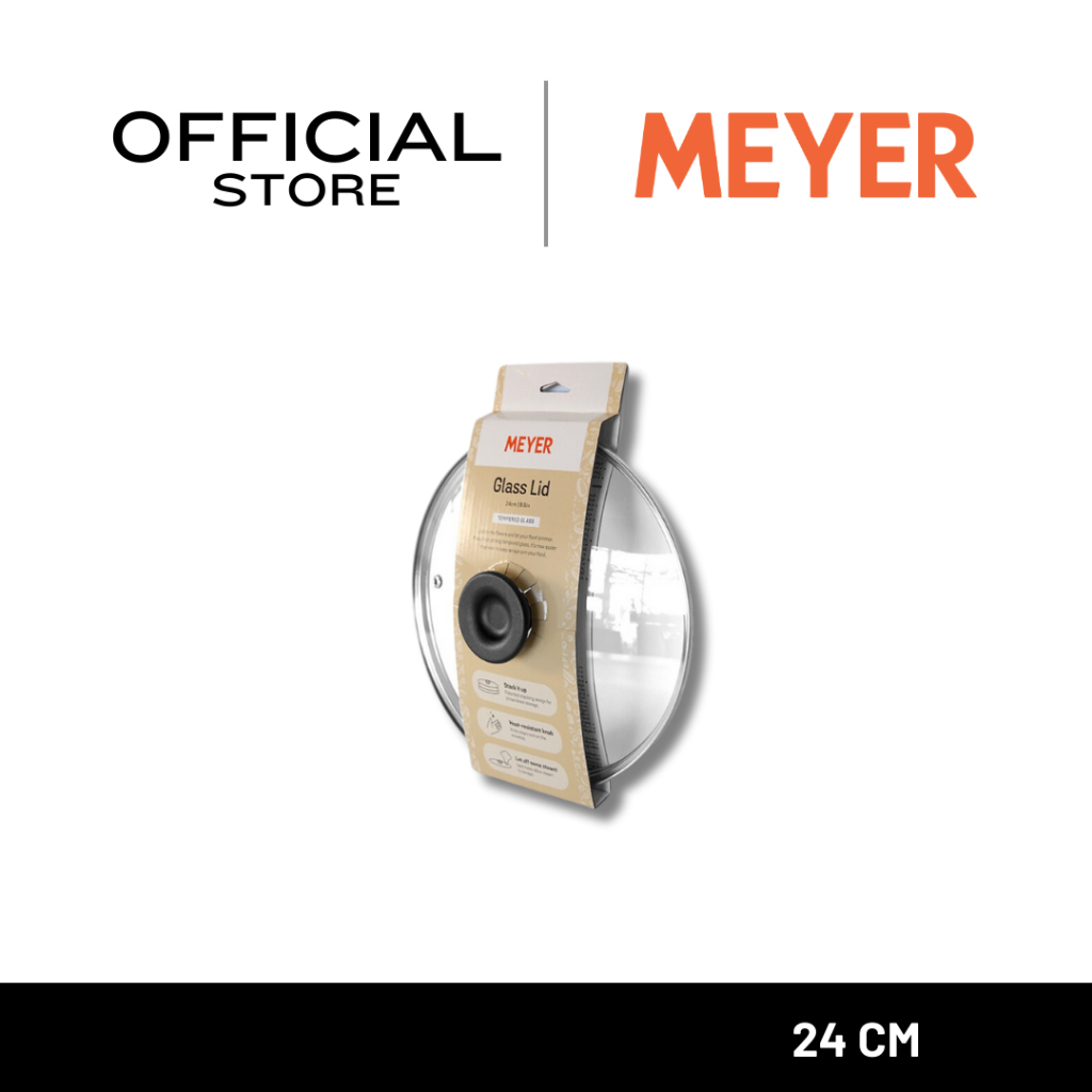 MEYER Nắp thủy tinh trong suốt Nồi Pan Vỏ cường lực Kích thước 24 Cm. (12356-C)
