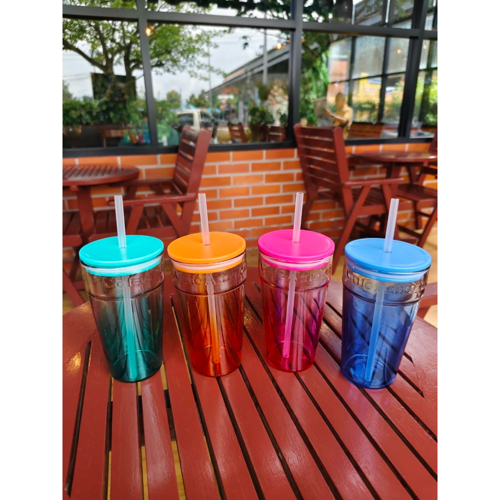 Glass amazon Cafe Crystal Tumbler màu pop