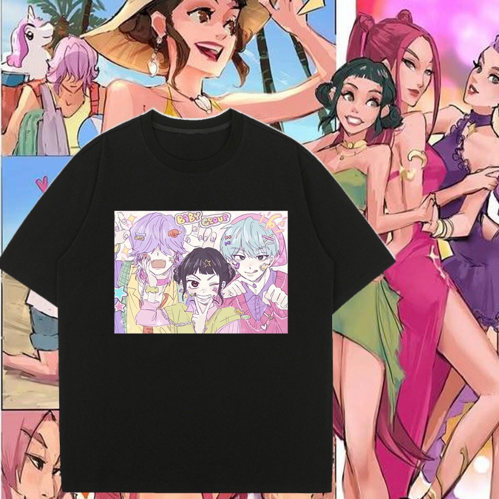 ÁO THUN Kpop Demon Hunters Baju Kpop Huntrix Áo sơ mi Rumi Áo thun ZoeyMira Huntrix