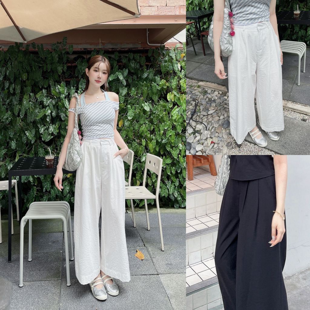 QUẦN CROPPED SLYQ NIXIE màu trắng / đen dài (Chỉ có áo sơ mi không bao gồm)