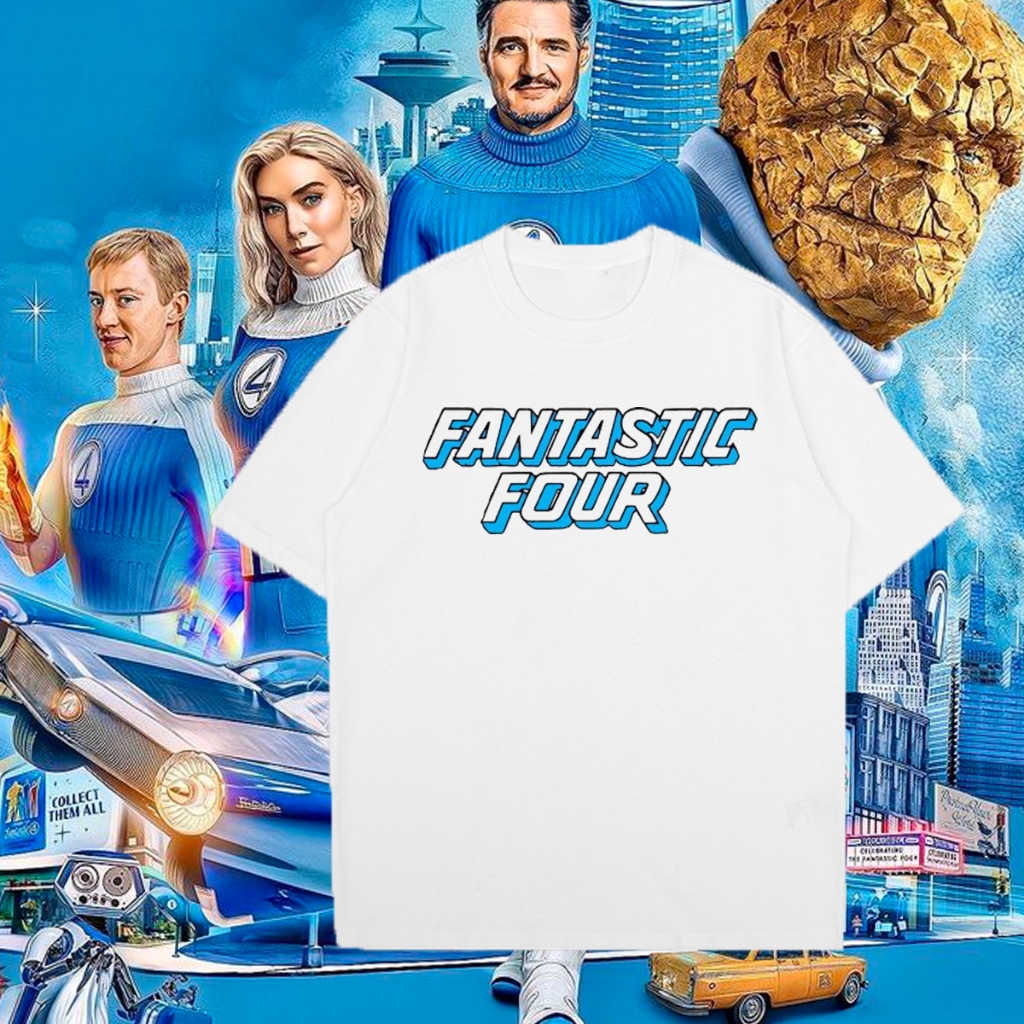 Baju Fantastic Four Áo thun Fantastic 4 siêu anh hùng Áo thun Cotton ngắn tay Lelaki & Wanita ❈ ้ 🍎