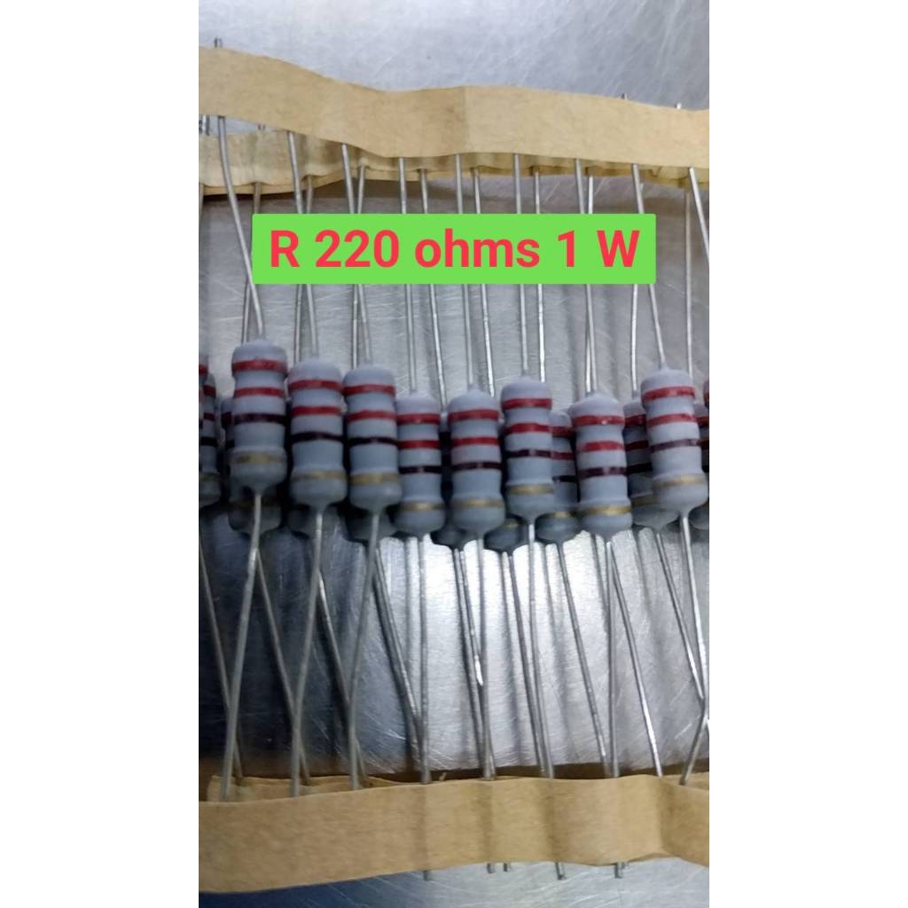 901366 Điện trở 220 Ohm 1 Watt Điện trở 220 Ω 1 W (Số lượng 5 miếng)