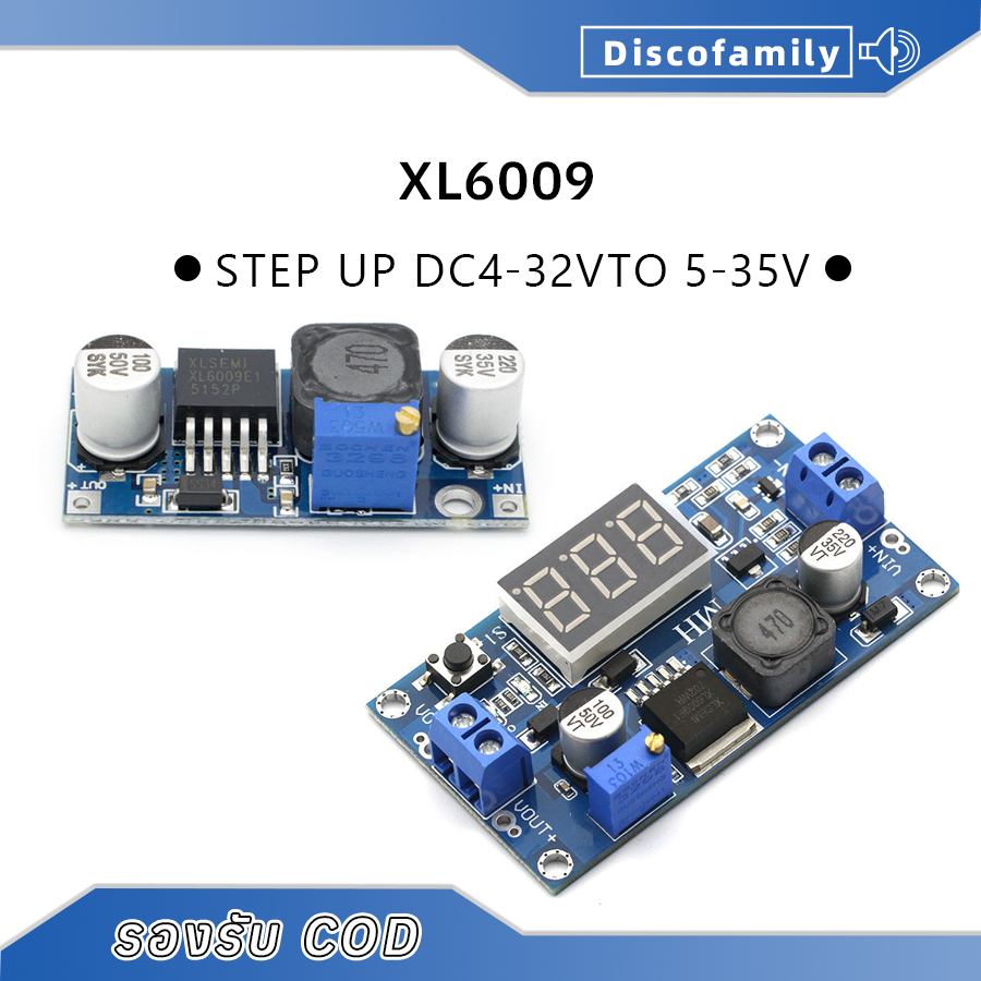 Step-Up XL6009 3A Boost Converter DC-DC Power -32V sang 5-35V Mô-đun sạc điện áp bước lên