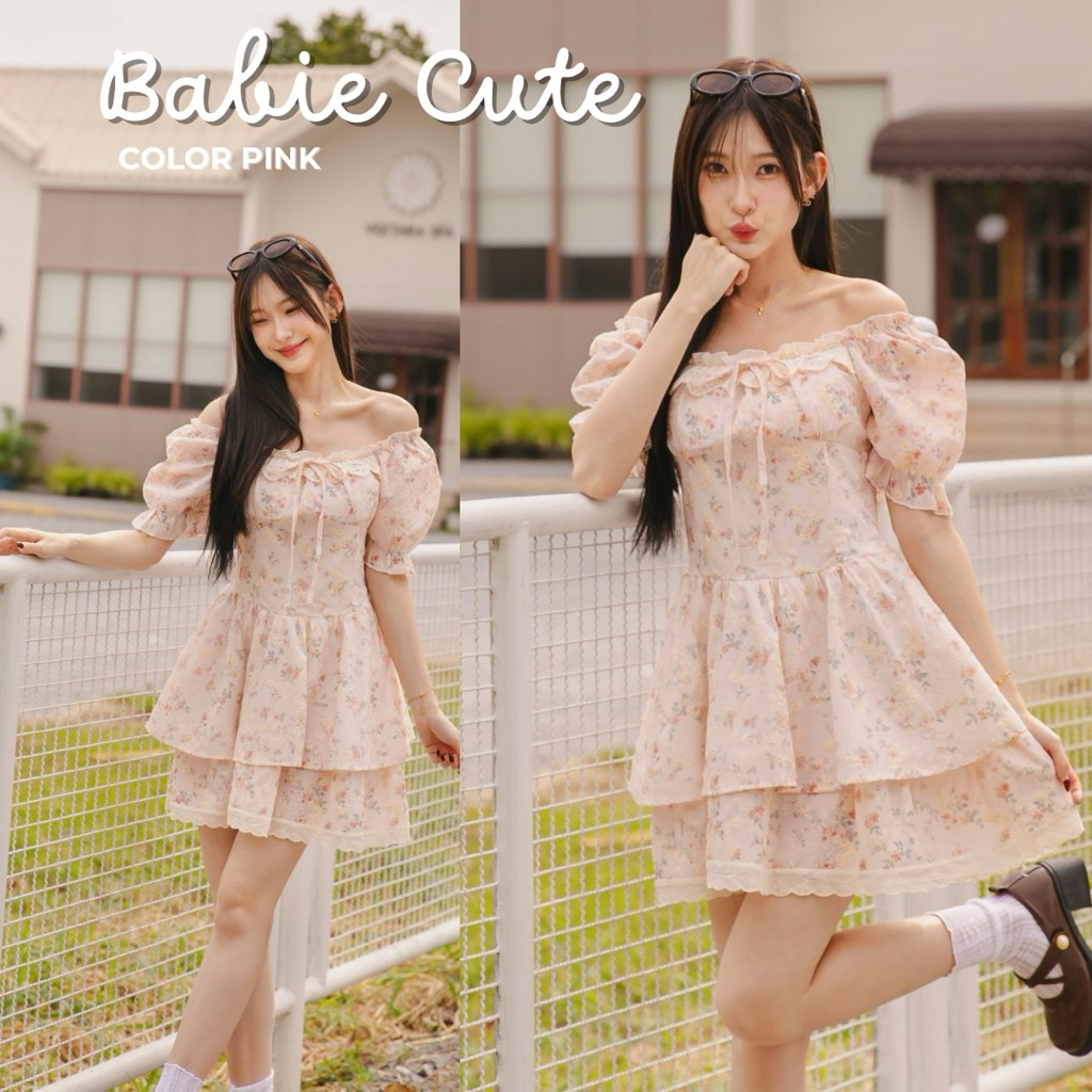 DR0522 LABELLE Babie Đầm Dễ Thương Mẫu Màu Hồng