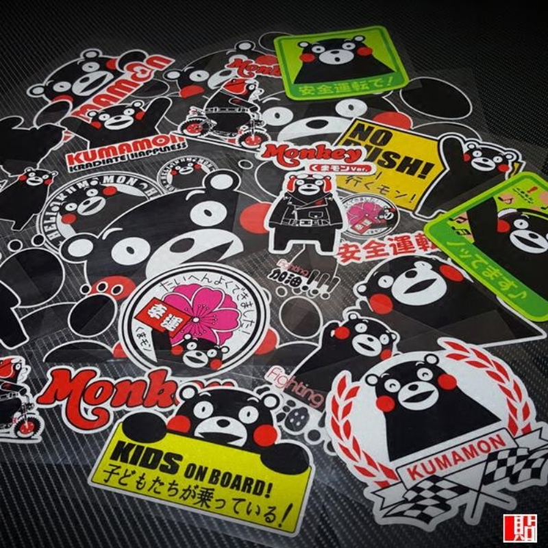 Miếng Dán Xe Bộ Lạc Cửa Sổ kumamon Kumamoto Phản Quang Độc Đáo