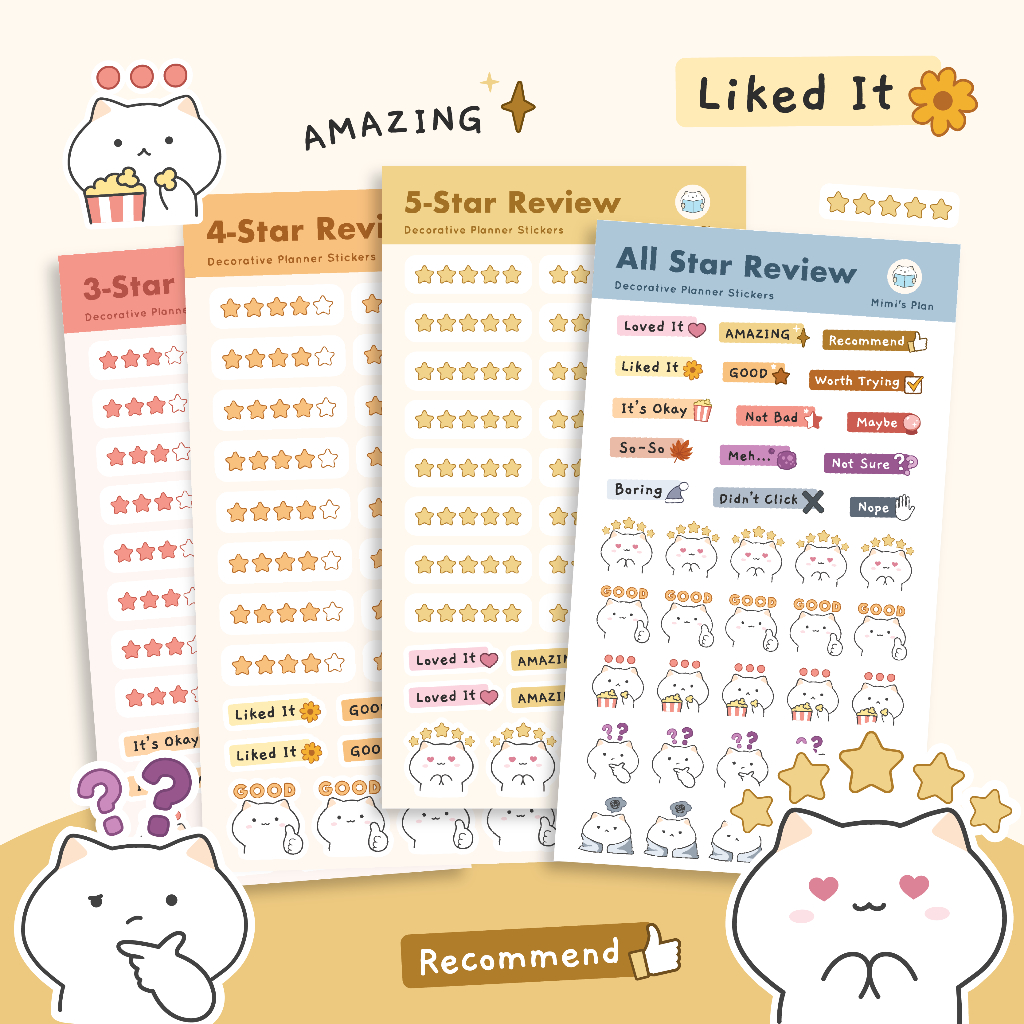 Star Review Sticker Book Series Phim Planner Nhật ký Trang trí mimisplan