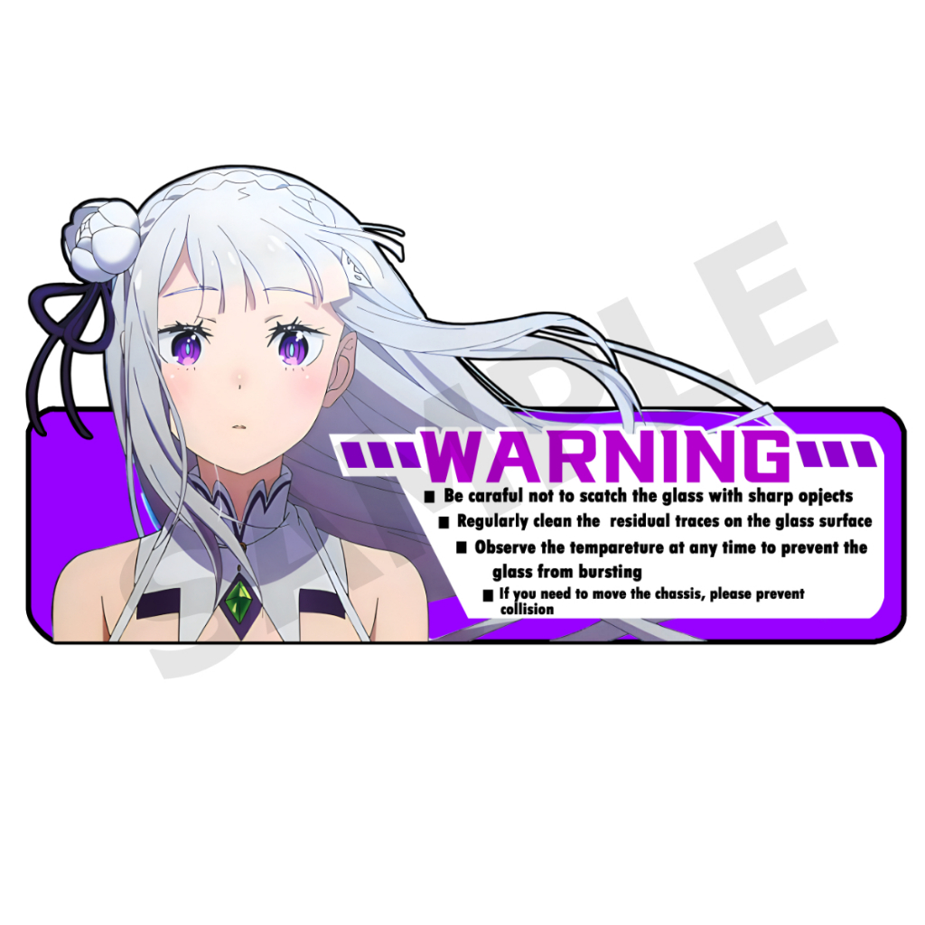 Emilia re zero Sticker Case 2 tờ dán Anime cho máy tính