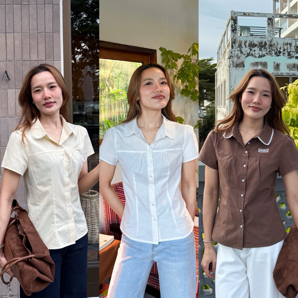 "Irene Top" (Irene) Áo sơ mi dáng đẹp Vải nhẹ và rất thoải mái khi mặc.