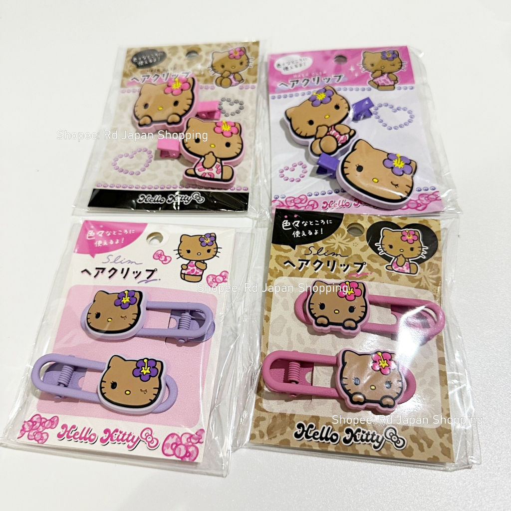 Kẹp tóc nâu Hello Kitty Sanrio Hawaii Tan series