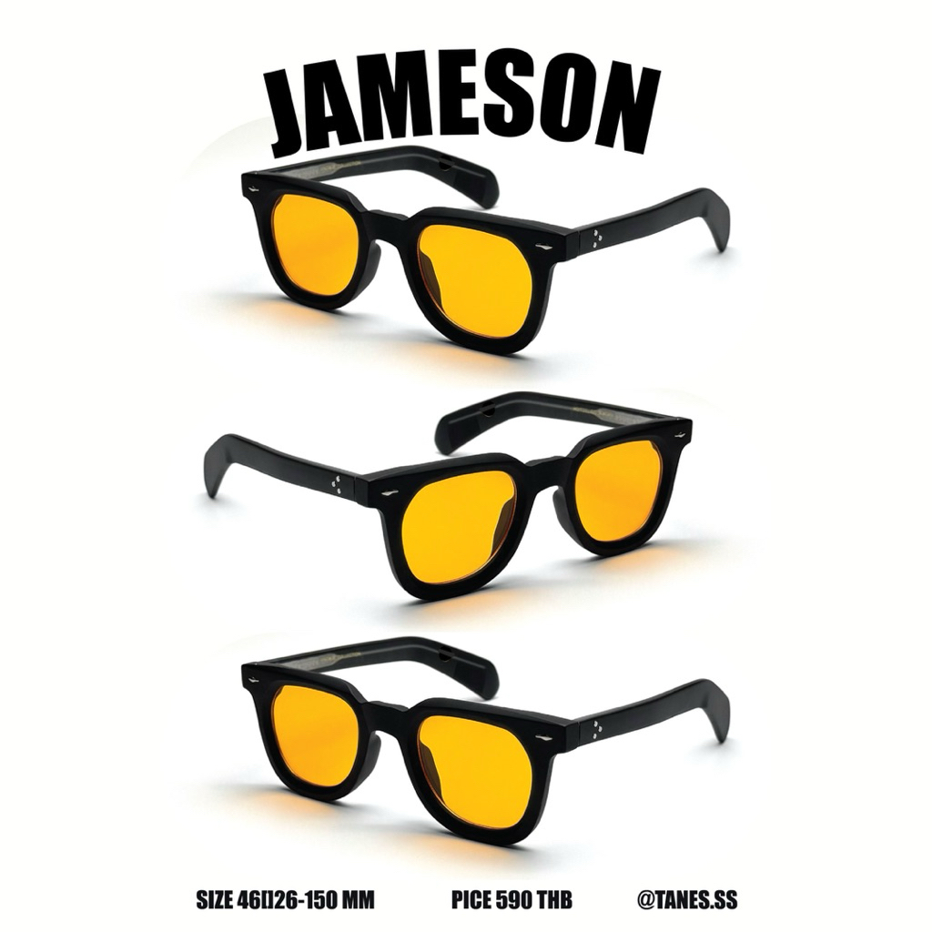 TANES.SS | JAMESOM [SUNGLASSES UV400] BỘ SƯU TẬP VINTAGE Khung đen mờ UV400 Chống nắng Ống kính màu 