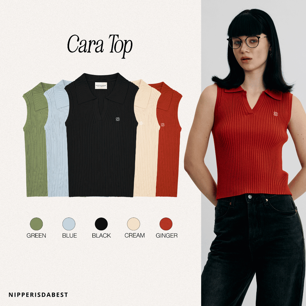 NIPPERISDABEST Cara top Dệt Kim Xanh Đậm Xanh Đen Kem
