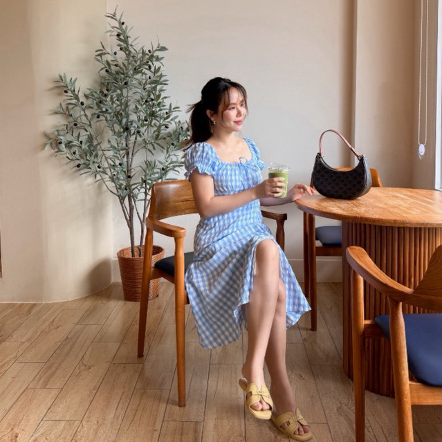 Chic No.9: Dress-Picton Scott Kẻ Sọc Xanh Cho Đi Chơi Hoặc Đi Cafe Go