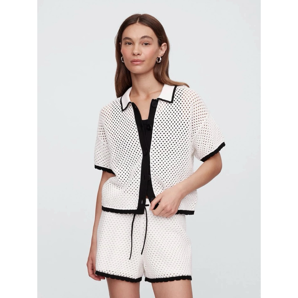 Áo sơ mi ngắn tay GAP COLLRED Brand-Skjortebluser 1 Authentic New ON SHOP Thẻ treo (Shop1990) Size: 